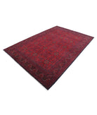 Afghan 6' 6" X 9' 8" Hand-Knotted Wool Rug 6' 6" X 9' 8" (198 X 295) / Red / Blue