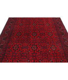 Afghan 6' 6" X 9' 8" Hand-Knotted Wool Rug 6' 6" X 9' 8" (198 X 295) / Red / Blue