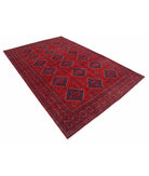 Afghan 6' 6" X 9' 10" Hand-Knotted Wool Rug 6' 6" X 9' 10" (198 X 300) / Red / Blue