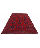 Afghan 6' 6" X 9' 10" Hand-Knotted Wool Rug 6' 6" X 9' 10" (198 X 300) / Red / Blue