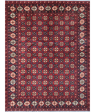 Hand Knotted Afghan Wool Rug 6' 10" X 9' 3" 6' 10" X 9' 3" (208 X 282) / Red / Blue