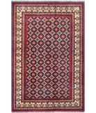 Hand Knotted Afghan Wool Rug 6' 3" X 9' 7" 6' 3" X 9' 7" (191 X 292) / Red / Gold