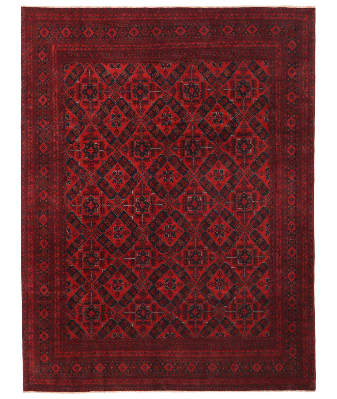 Hand Knotted Afghan Wool Rug 8' 4" X 11' 2" 8' 4" X 11' 2" (254 X 340) / Red / Red