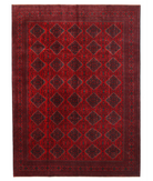 Hand Knotted Afghan Wool Rug 9' 7" X 13' 2" 9' 7" X 13' 2" (292 X 401) / Red / Red