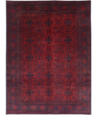 Afghan 8'1'' X 11'2'' Hand-Knotted Wool Rug 8'1'' x 11'2'' (243 X 335) / Red / N/A