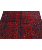 Afghan 4' 11" X 6' 4" Hand-Knotted Wool Rug 4' 11" X 6' 4" (150 X 193) / Red / Blue