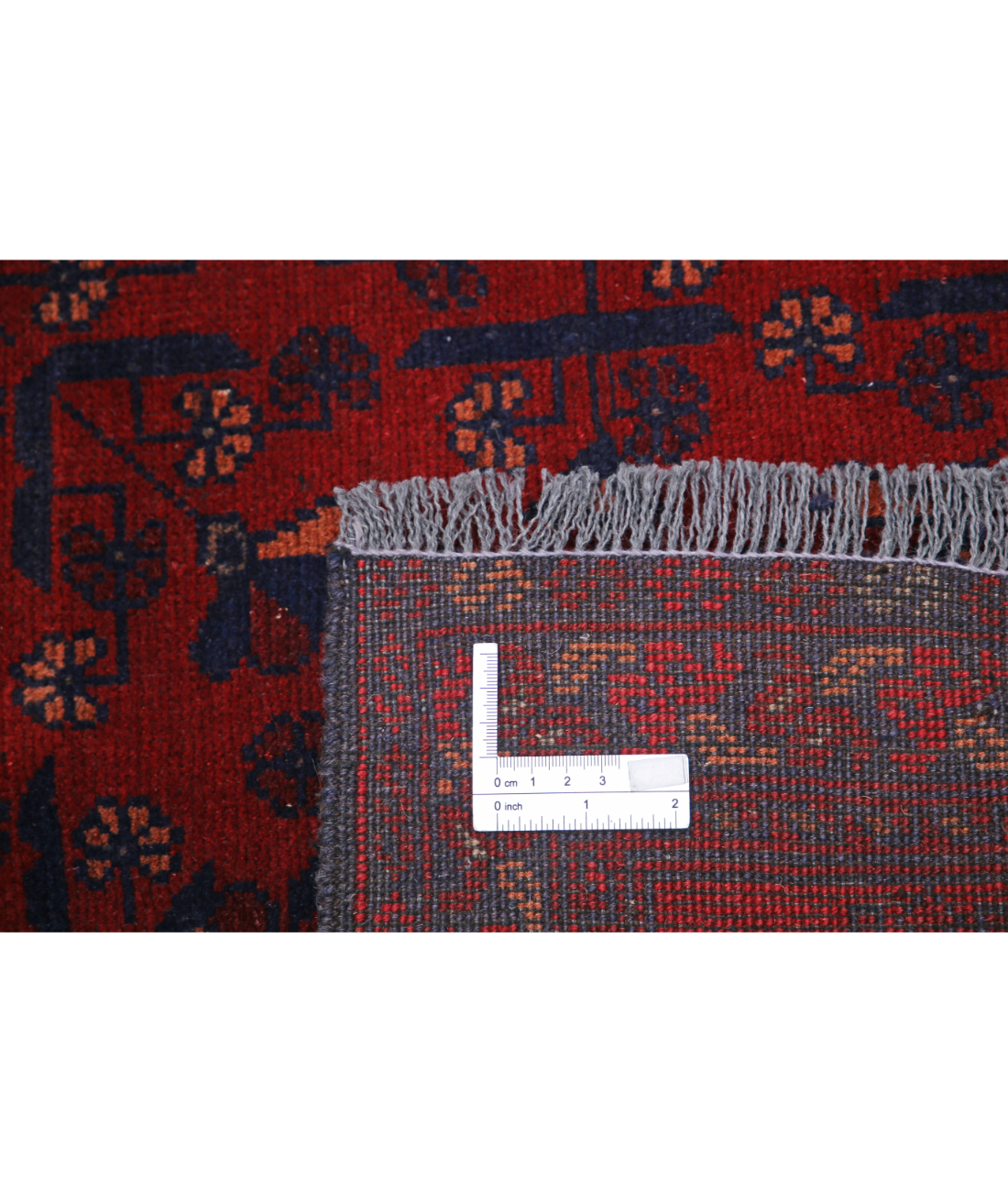Afghan 4' 11" X 6' 4" Hand-Knotted Wool Rug 4' 11" X 6' 4" (150 X 193) / Red / Blue