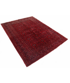 Afghan 5' 7" X 7' 6" Hand-Knotted Wool Rug 5' 7" X 7' 6" (170 X 229) / Red / Blue