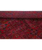 Afghan 5' 7" X 7' 6" Hand-Knotted Wool Rug 5' 7" X 7' 6" (170 X 229) / Red / Blue