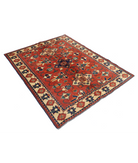 Afghan 4' 10" X 6' 3" Hand-Knotted Wool Rug 4' 10" X 6' 3" (147 X 191) / Rust / Beige