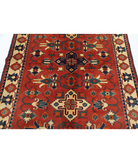 Afghan 4' 10" X 6' 3" Hand-Knotted Wool Rug 4' 10" X 6' 3" (147 X 191) / Rust / Beige