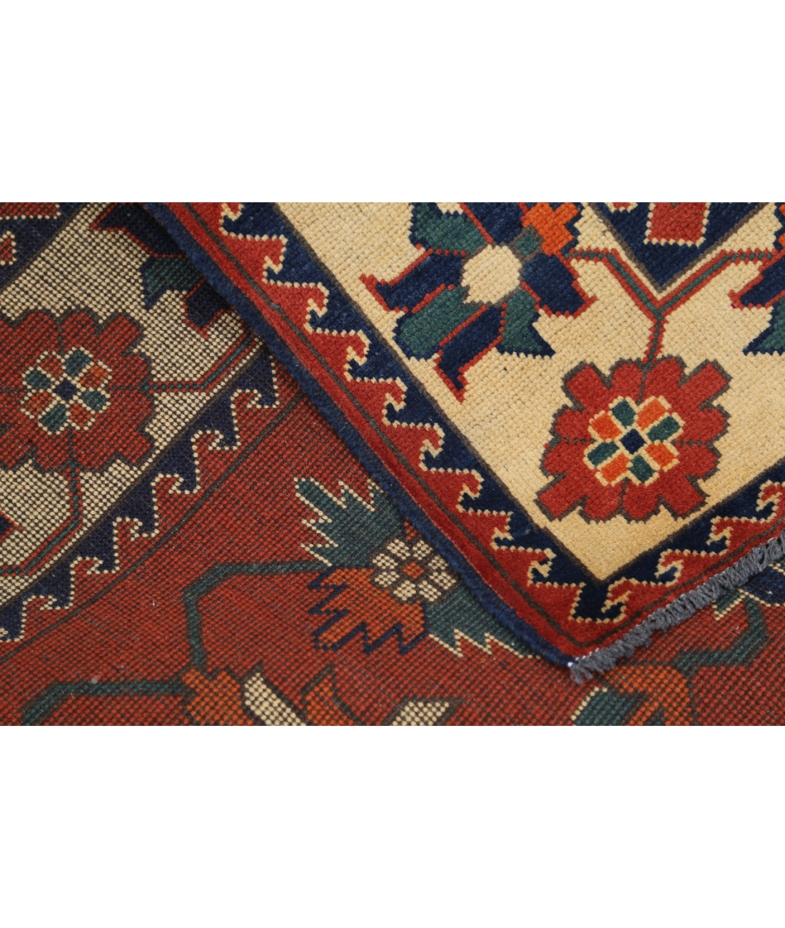 Afghan 4' 10" X 6' 3" Hand-Knotted Wool Rug 4' 10" X 6' 3" (147 X 191) / Rust / Beige