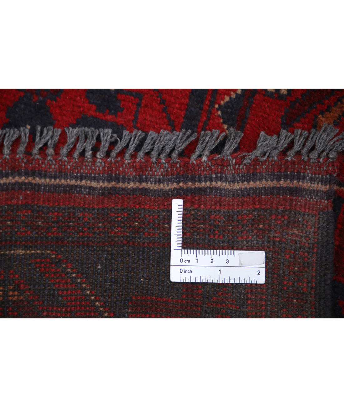 Afghan 4' 2" X 6' 5" Hand-Knotted Wool Rug 4' 2" X 6' 5" (127 X 196) / Red / Blue