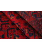 Afghan 4' 9" X 5' 11" Hand-Knotted Wool Rug 4' 9" X 5' 11" (145 X 180) / Red / Blue