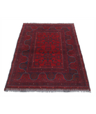Afghan 3' 6" X 4' 10" Hand-Knotted Wool Rug 3' 6" X 4' 10" (107 X 147) / Red / Blue