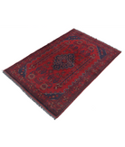 Afghan 3' 3" X 5' 0" Hand-Knotted Wool Rug 3' 3" X 5' 0" (99 X 152) / Red / Blue