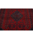 Afghan 3' 3" X 5' 0" Hand-Knotted Wool Rug 3' 3" X 5' 0" (99 X 152) / Red / Blue
