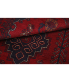 Afghan 3' 3" X 5' 0" Hand-Knotted Wool Rug 3' 3" X 5' 0" (99 X 152) / Red / Blue