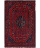 Afghan 3' 3" X 5' 0" Hand-Knotted Wool Rug 3' 3" X 5' 0" (99 X 152) / Red / Blue