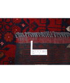 Afghan 3' 4" X 4' 11" Hand-Knotted Wool Rug 3' 4" X 4' 11" (102 X 150) / Red / Blue