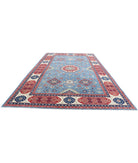 Kazak 9'8'' X 15'9'' Hand-Knotted Wool Rug 9'8'' x 15'9'' (290 X 473) / Blue / Ivory