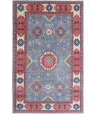 Kazak 9'8'' X 15'9'' Hand-Knotted Wool Rug 9'8'' x 15'9'' (290 X 473) / Blue / Ivory