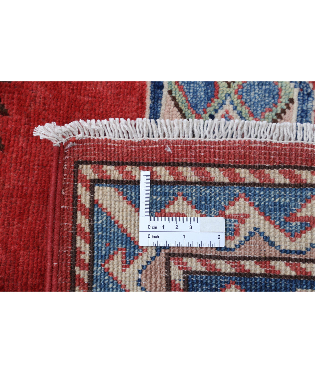 Kazak 9'8'' X 13'6'' Hand-Knotted Wool Rug 9'8'' x 13'6'' (290 X 405) / Red / Ivory