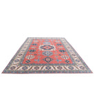 Kazak 9'2'' X 12'5'' Hand-Knotted Wool Rug 9'2'' x 12'5'' (275 X 373) / Pink / Ivory