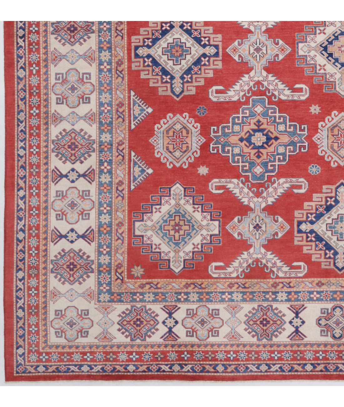 Kazak 11'11'' X 15'0'' Hand-Knotted Wool Rug 11'11'' x 15'0'' (358 X 450) / Red / Ivory