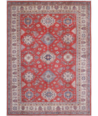 Kazak 9'7'' X 13'2'' Hand-Knotted Wool Rug 9'7'' x 13'2'' (288 X 395) / Red / Ivory