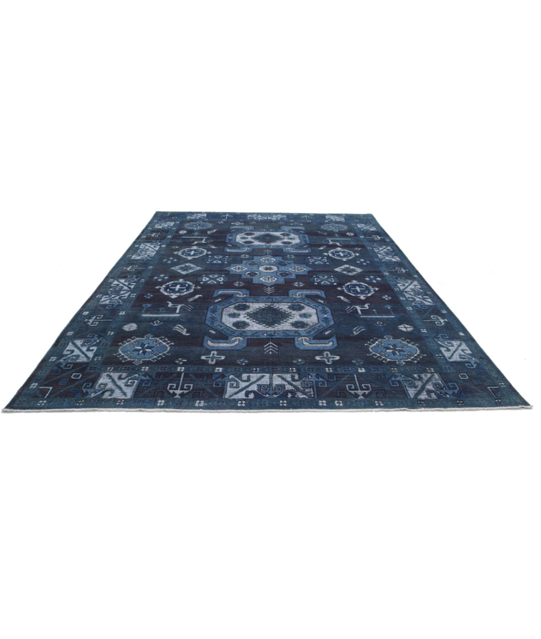 Onyx 8'7'' X 11'7'' Hand-Knotted Wool Rug 8'7'' x 11'7'' (258 X 348) / Blue / Blue