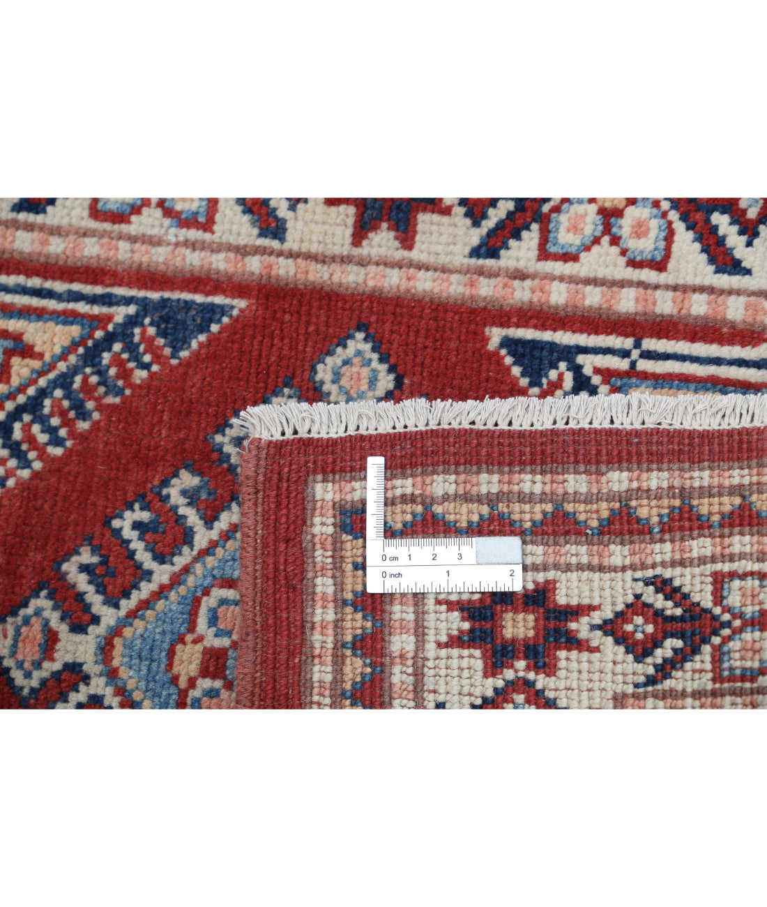 Kazak 2'0'' X 3'0'' Hand-Knotted Wool Rug 2'0'' x 3'0'' (60 X 90) / Red / Ivory