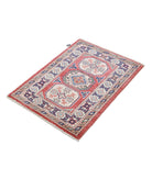 Kazak 2'0'' X 2'10'' Hand-Knotted Wool Rug 2'0'' x 2'10'' (60 X 85) / Red / Ivory