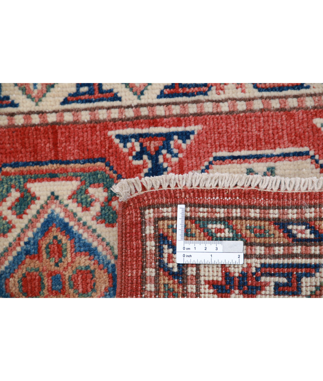 Kazak 2'0'' X 2'10'' Hand-Knotted Wool Rug 2'0'' x 2'10'' (60 X 85) / Red / Ivory