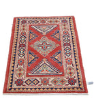 Kazak 2'1'' X 3'1'' Hand-Knotted Wool Rug 2'1'' x 3'1'' (63 X 93) / Red / Ivory