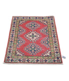 Kazak 2'0'' X 2'8'' Hand-Knotted Wool Rug 2'0'' x 2'8'' (60 X 80) / Red / Ivory