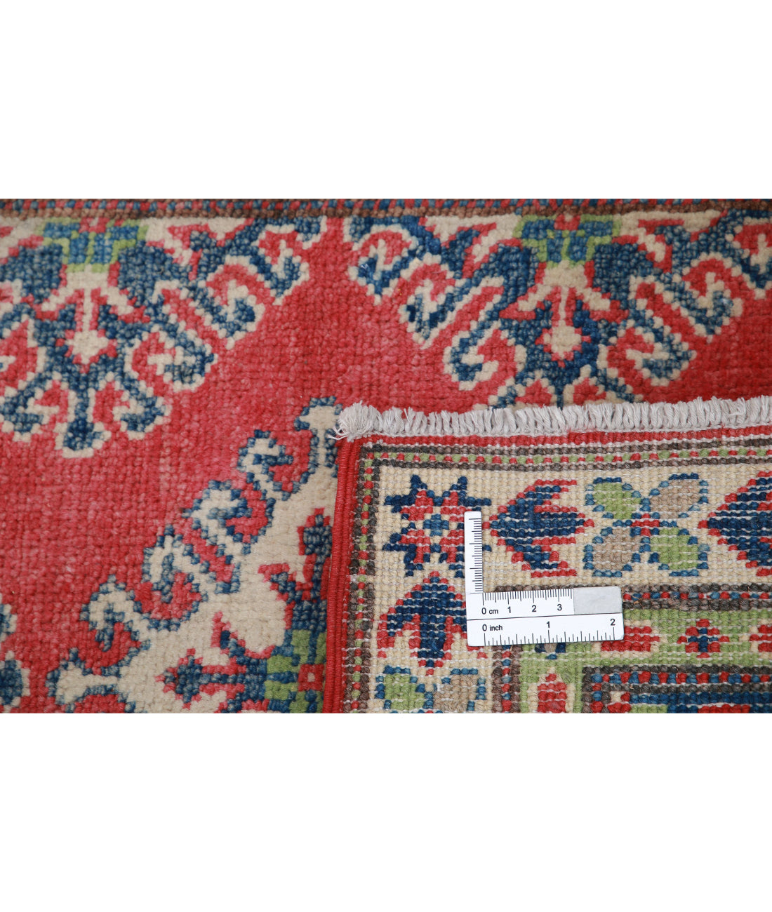 Kazak 2'0'' X 2'8'' Hand-Knotted Wool Rug 2'0'' x 2'8'' (60 X 80) / Red / Ivory