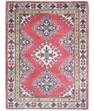 Kazak 2'0'' X 2'8'' Hand-Knotted Wool Rug 2'0'' x 2'8'' (60 X 80) / Red / Ivory