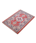 Kazak 2'1'' X 2'10'' Hand-Knotted Wool Rug 2'1'' x 2'10'' (63 X 85) / Red / Ivory