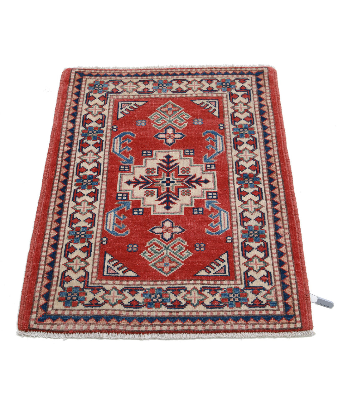 Kazak 2'1'' X 2'10'' Hand-Knotted Wool Rug 2'1'' x 2'10'' (63 X 85) / Red / Ivory