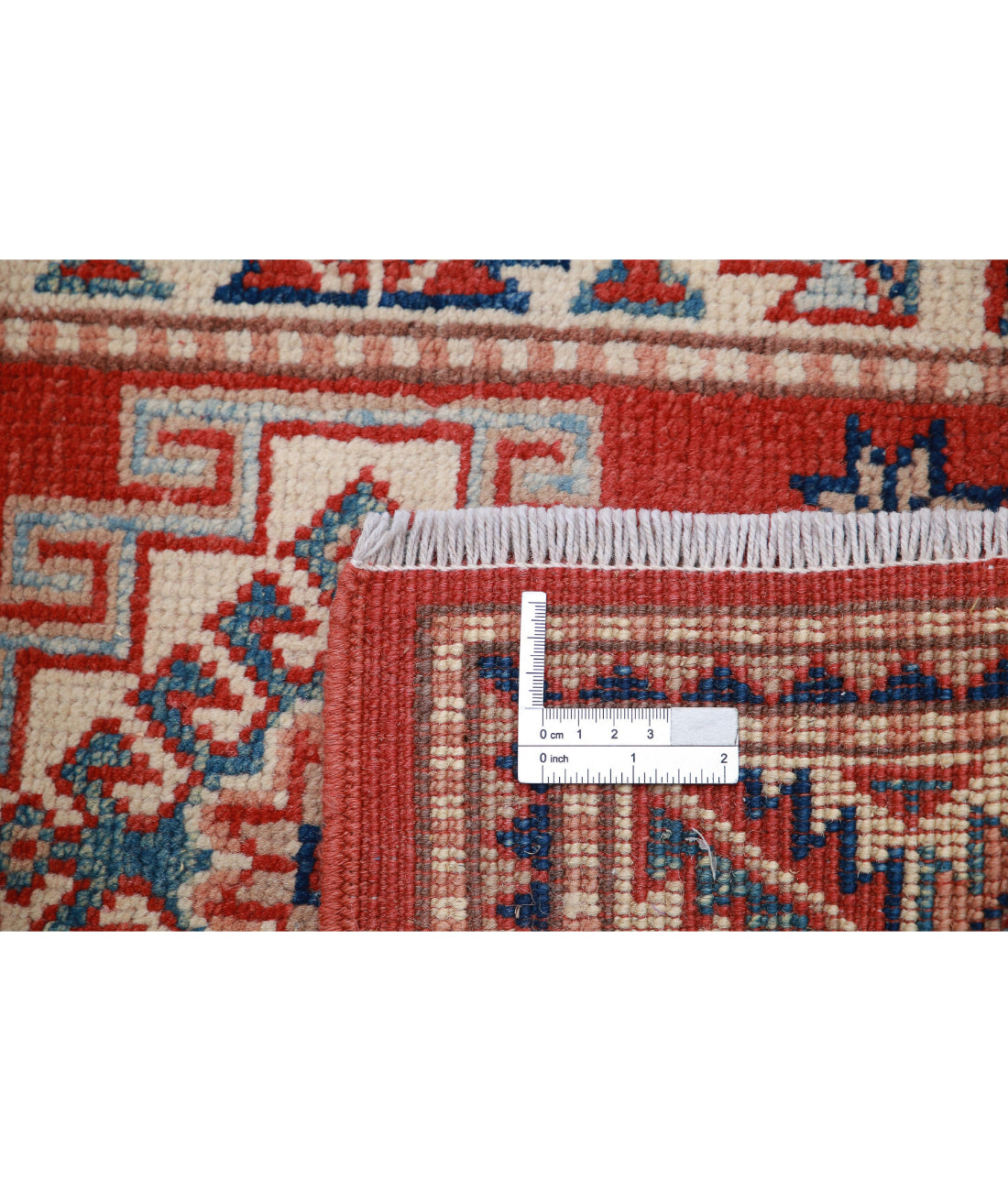 Kazak 2'0'' X 2'10'' Hand-Knotted Wool Rug 2'0'' x 2'10'' (60 X 85) / Red / Ivory