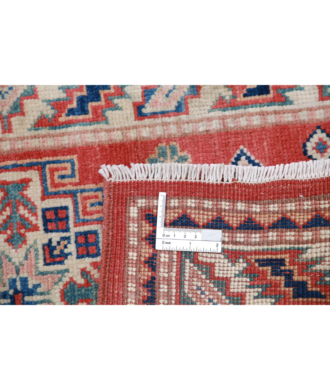 Kazak 2'0'' X 2'11'' Hand-Knotted Wool Rug 2'0'' x 2'11'' (60 X 88) / Red / Ivory