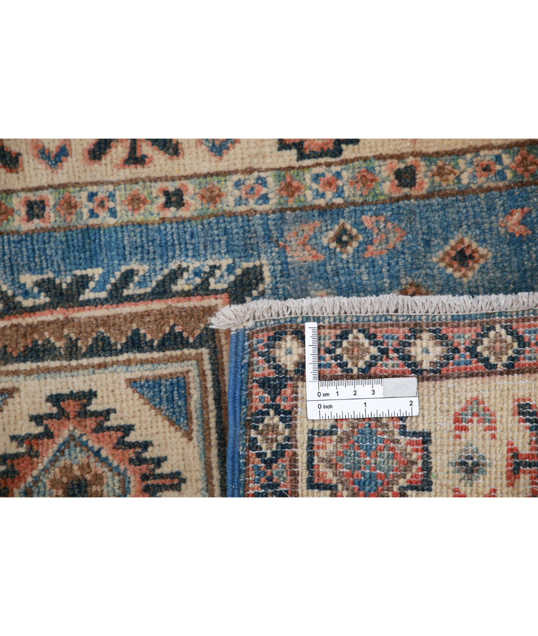 Kazak 1'11'' X 2'10'' Hand-Knotted Wool Rug 1'11'' x 2'10'' (58 X 85) / Blue / Ivory