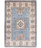 Kazak 1'11'' X 2'10'' Hand-Knotted Wool Rug 1'11'' x 2'10'' (58 X 85) / Blue / Ivory