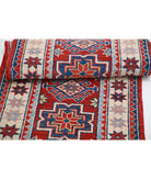 Kazak 2'0'' X 5'3'' Hand-Knotted Wool Rug 2'0'' x 5'3'' (60 X 158) / Red / Ivory