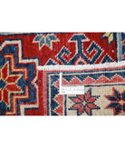 Kazak 2'0'' X 5'3'' Hand-Knotted Wool Rug 2'0'' x 5'3'' (60 X 158) / Red / Ivory