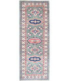 Kazak 1'11'' X 5'7'' Hand-Knotted Wool Rug 1'11'' x 5'7'' (58 X 168) / Green / Ivory