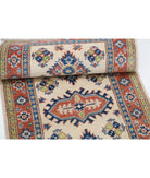 Kazak 2'0'' X 5'11'' Hand-Knotted Wool Rug 2'0'' x 5'11'' (60 X 178) / Ivory / Red