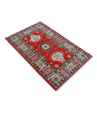 Kazak 2'8'' X 4'2'' Hand-Knotted Wool Rug 2'8'' x 4'2'' (80 X 125) / Red / Ivory