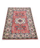 Kazak 2'7'' X 3'11'' Hand-Knotted Wool Rug 2'7'' x 3'11'' (78 X 118) / Red / Ivory